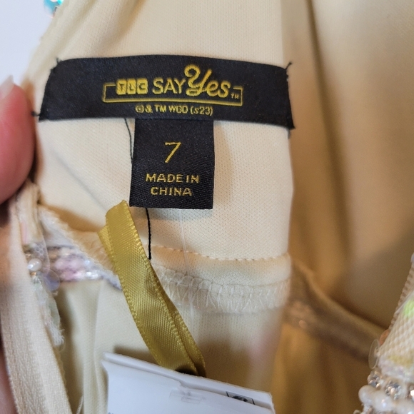 NWT TLC Say Yes Juniors All Over Sequin Tiered White Iridescent Dress - Picture 10 of 12